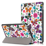 iPad 10.2" (2021 / 2020 / 2019) Læder Cover m. Tri-fold - Farverige Sommerfugle & Blomster