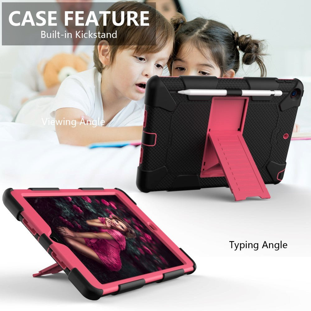 iPad 10.2" (2021 / 2020 / 2019) Håndværker Case m. Stand og Stylus Holder - Sort / Pink