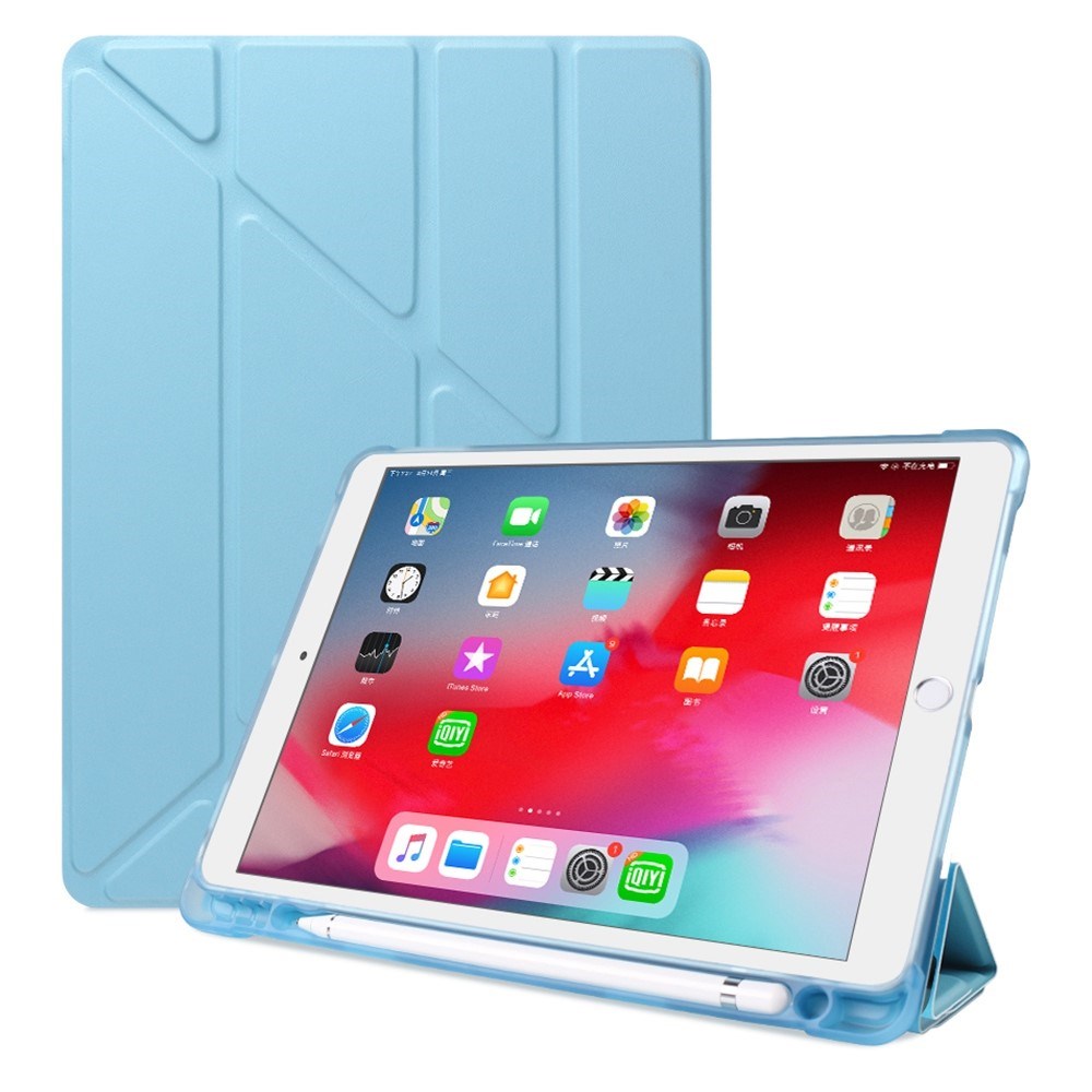 iPad 10.2" (2021 / 2020 / 2019) / iPad Pro 10.5 / iPad Air (2019) Cover - Fleksibelt Origami Cover - Lyseblå