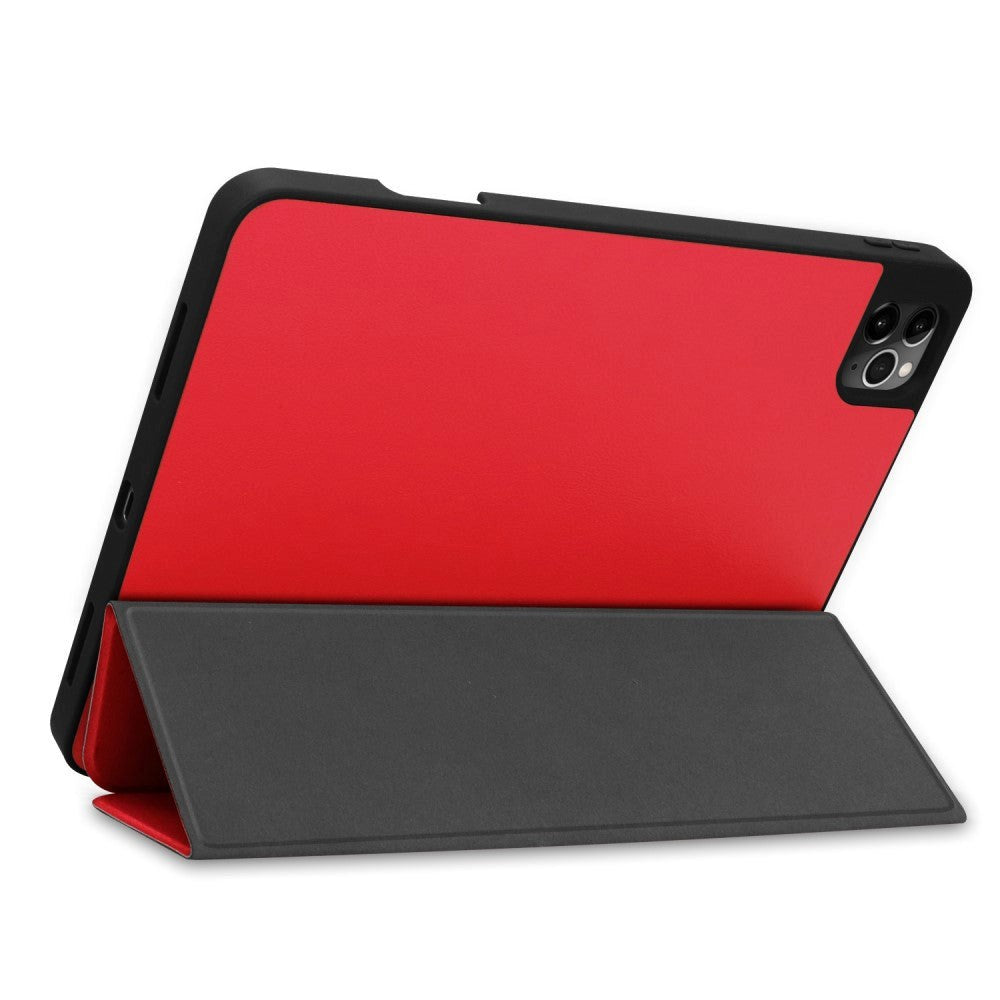 iPad Pro 11" (2022/2021/2020/2018) / iPad Air (2022/2020) Tri-fold Læder Cover m. Stander & Wake-Up - Rød