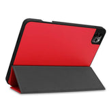 iPad Pro 11" (2022/2021/2020/2018) / iPad Air (2022/2020) Tri-fold Læder Cover m. Stander & Wake-Up - Rød