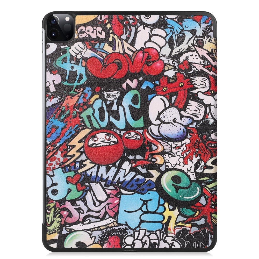 iPad Pro 11" (2022/2021/2020/2018) Tri-fold Læder Cover - Graffiti