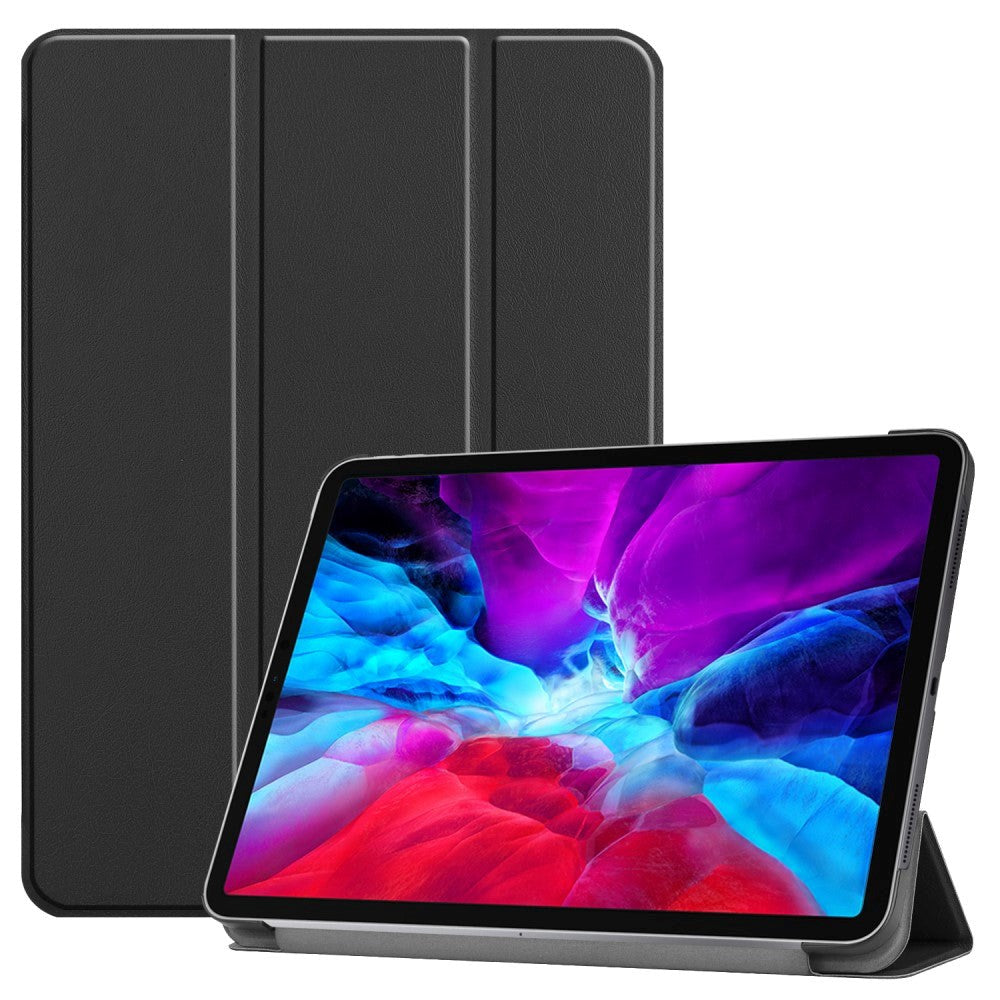 iPad Pro 12.9" (2022 / 2021 / 2020 /2018) / Air 13" (2024) Læder Cover m. Wake-Up & Stander - Sort