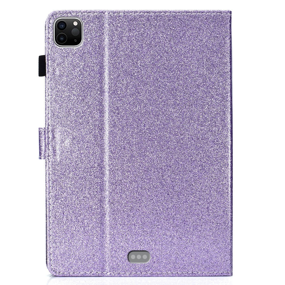 iPad Air (2022/2020) / Pro (2022 / 2021 / 2020 / 2018) Glitter Cover m. Stander & Kortholder - Glitter Lilla