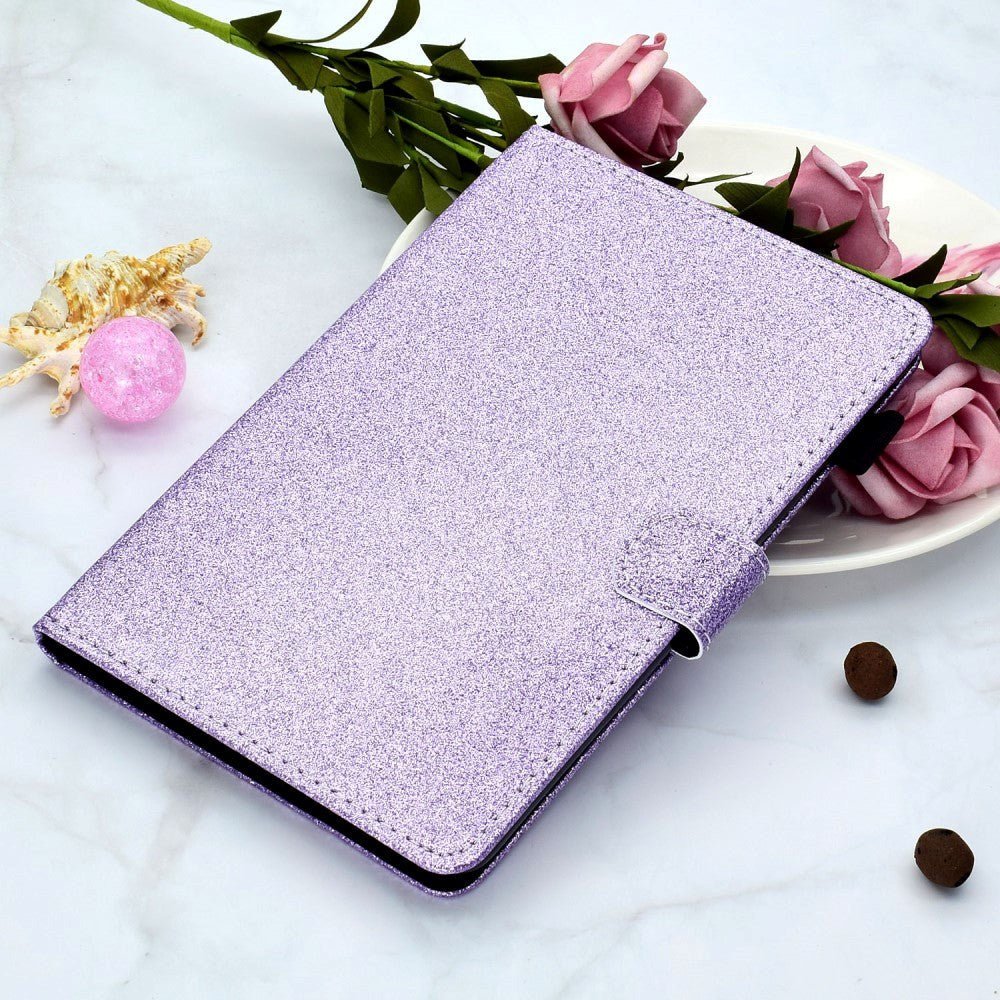 iPad Air (2022/2020) / Pro (2022 / 2021 / 2020 / 2018) Glitter Cover m. Stander & Kortholder - Glitter Lilla