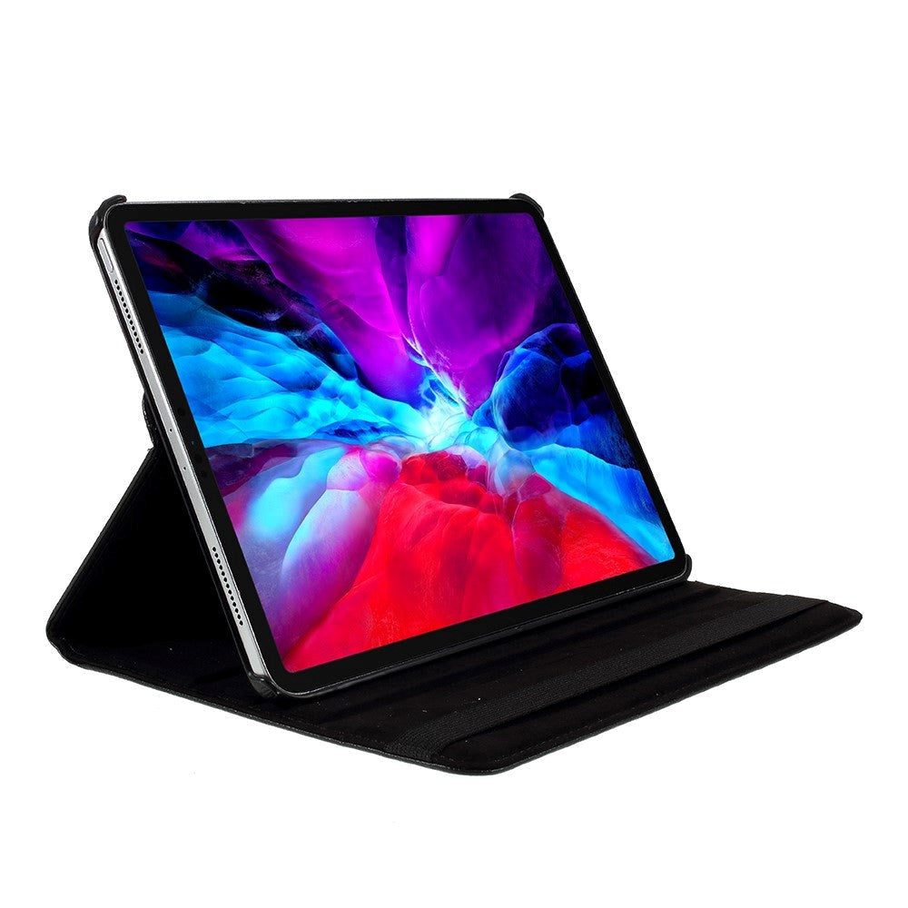 iPad Pro 12.9" (2020) /  (2018) Læder Cover m. 360⁰ Standerfunktion - Sort