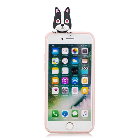 iPhone SE (2022 / 2020) / 8 / 7 Fleksibel Plastik Bagside Cover m. Figur - Hund