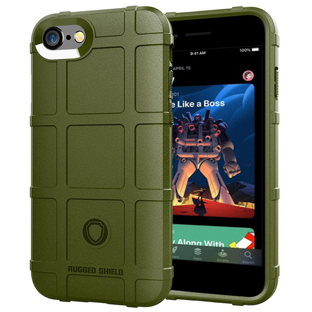 iPhone SE (2022 / 2020) / 8 / 7 Cover Rugged Shield Series - Army Grøn