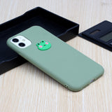 EIDERWOOD iPhone 11 Silikone Cover - Dekorativ Figur - Grøn / Frø