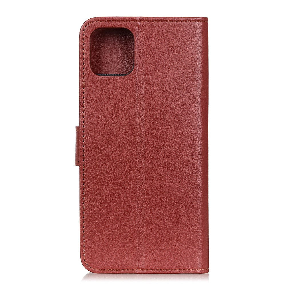 iPhone 12 / 12 Pro Læder Flip Cover m. Pung - Brun