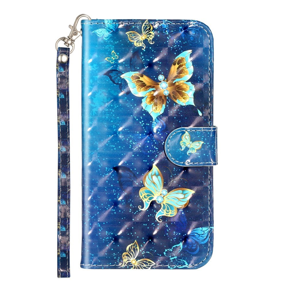 EIDERWOOD iPhone XR Læder Flip Cover m. Pung og Strop - Sommerfugle