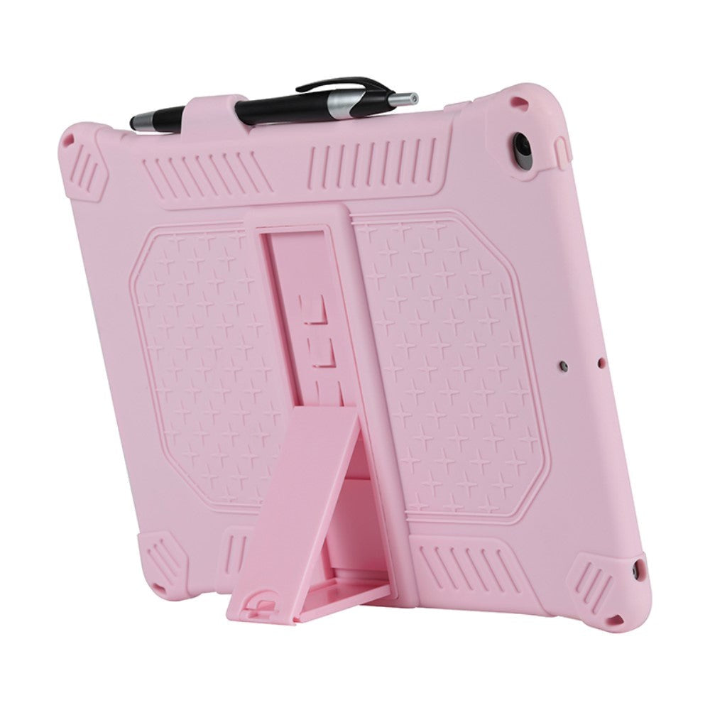 iPad 10.2" (2021 / 2020 / 2019) Gummi Håndværker Case m. Stander - Lyserød