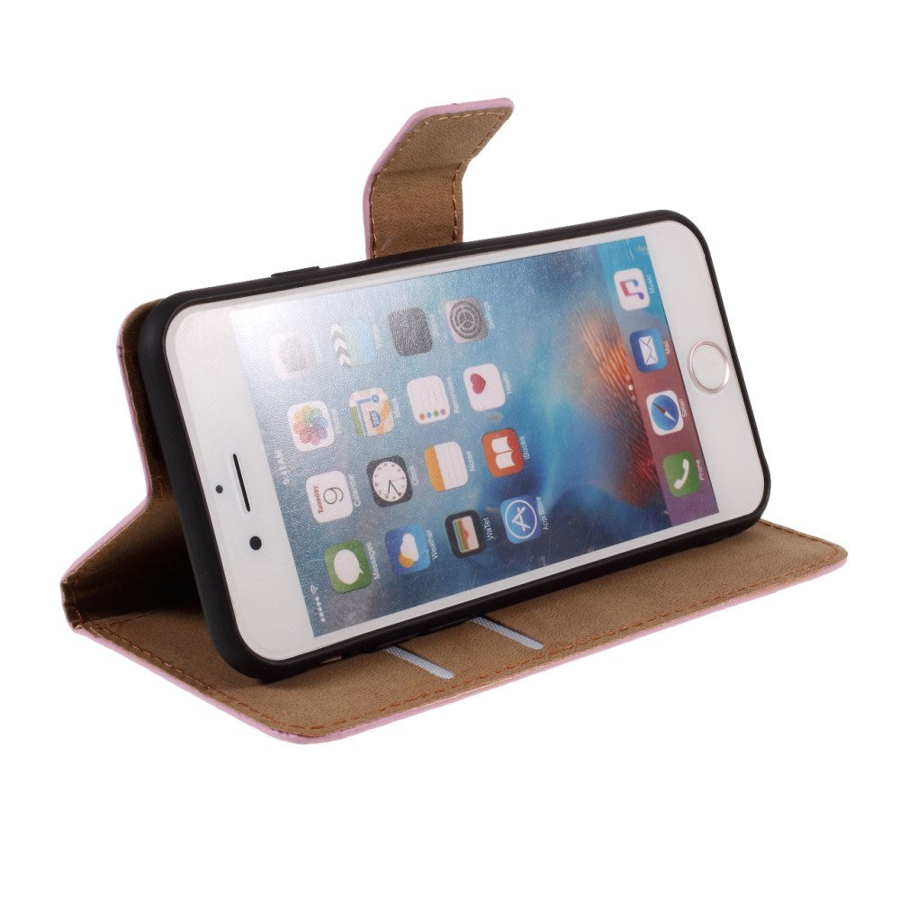 EIDERWOOD iPhone 8 Plus / 7 Plus / 6 (s) Plus Læder Flip Cover m. Pung - Lyserød