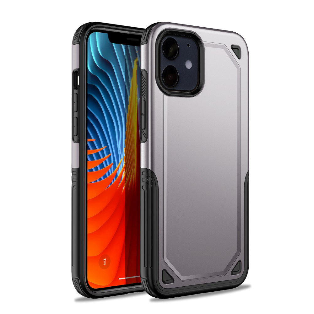 iPhone 12 Mini Rugged Armor Hybrid Cover - Grå