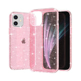iPhone 12 Mini Hybrid Plastik Bagside Cover m. Glimmer - Gennemsigtig / Pink