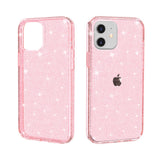 iPhone 12 Mini Hybrid Plastik Bagside Cover m. Glimmer - Gennemsigtig / Pink