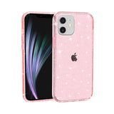 iPhone 12 Mini Hybrid Plastik Bagside Cover m. Glimmer - Gennemsigtig / Pink
