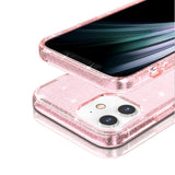 iPhone 12 Mini Hybrid Plastik Bagside Cover m. Glimmer - Gennemsigtig / Pink
