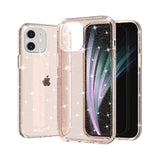 iPhone 12 Mini Hybrid Plastik Bagside Cover m. Glimmer - Gennemsigtig / Guld
