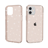 iPhone 12 Mini Hybrid Plastik Bagside Cover m. Glimmer - Gennemsigtig / Guld