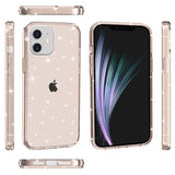 iPhone 12 Mini Hybrid Plastik Bagside Cover m. Glimmer - Gennemsigtig / Guld