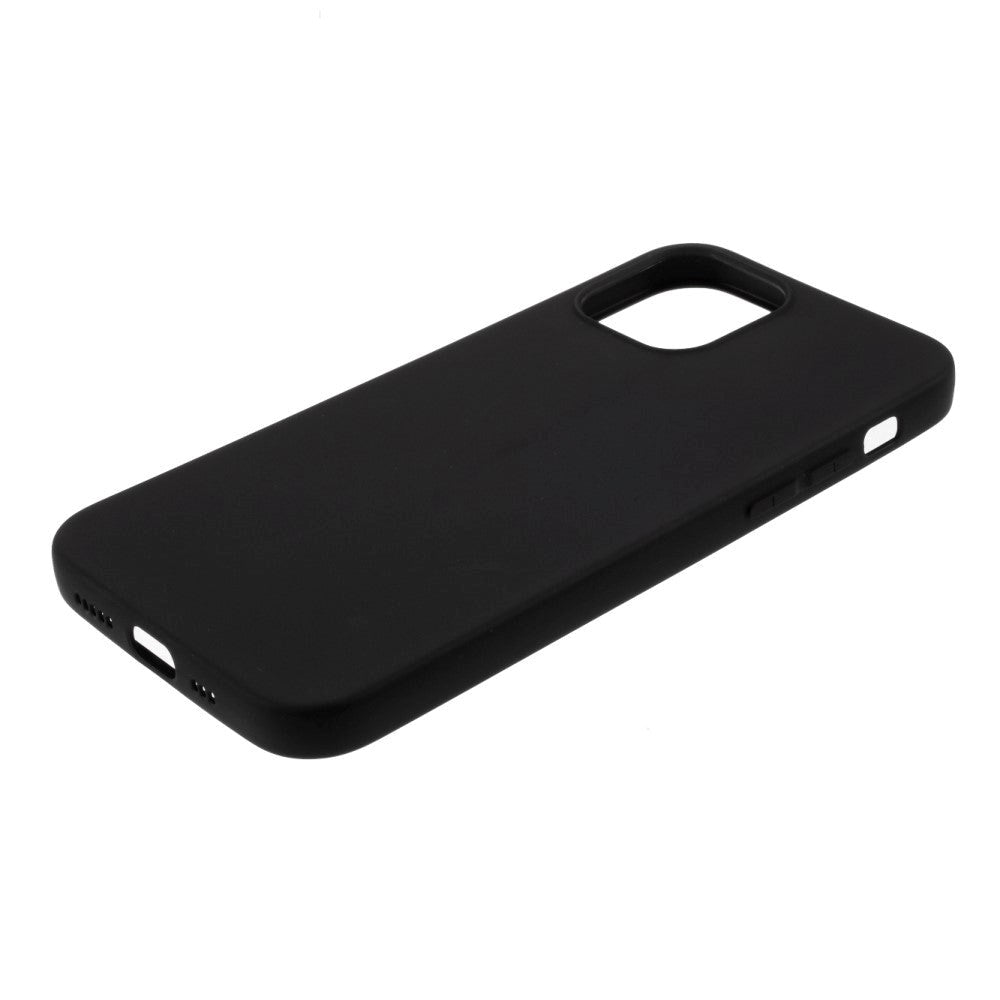 iPhone 12 / 12 Pro Mat Fleksibelt Bagside Cover - Sort