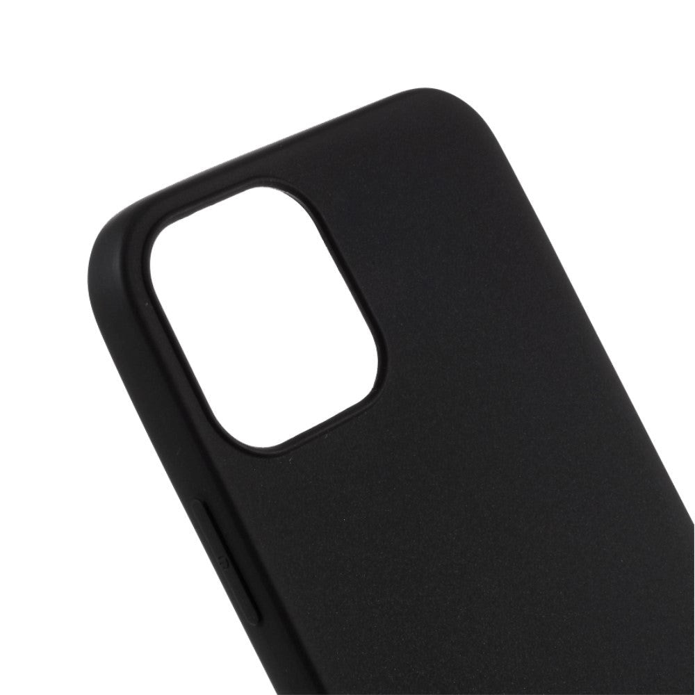 iPhone 12 / 12 Pro Mat Fleksibelt Bagside Cover - Sort