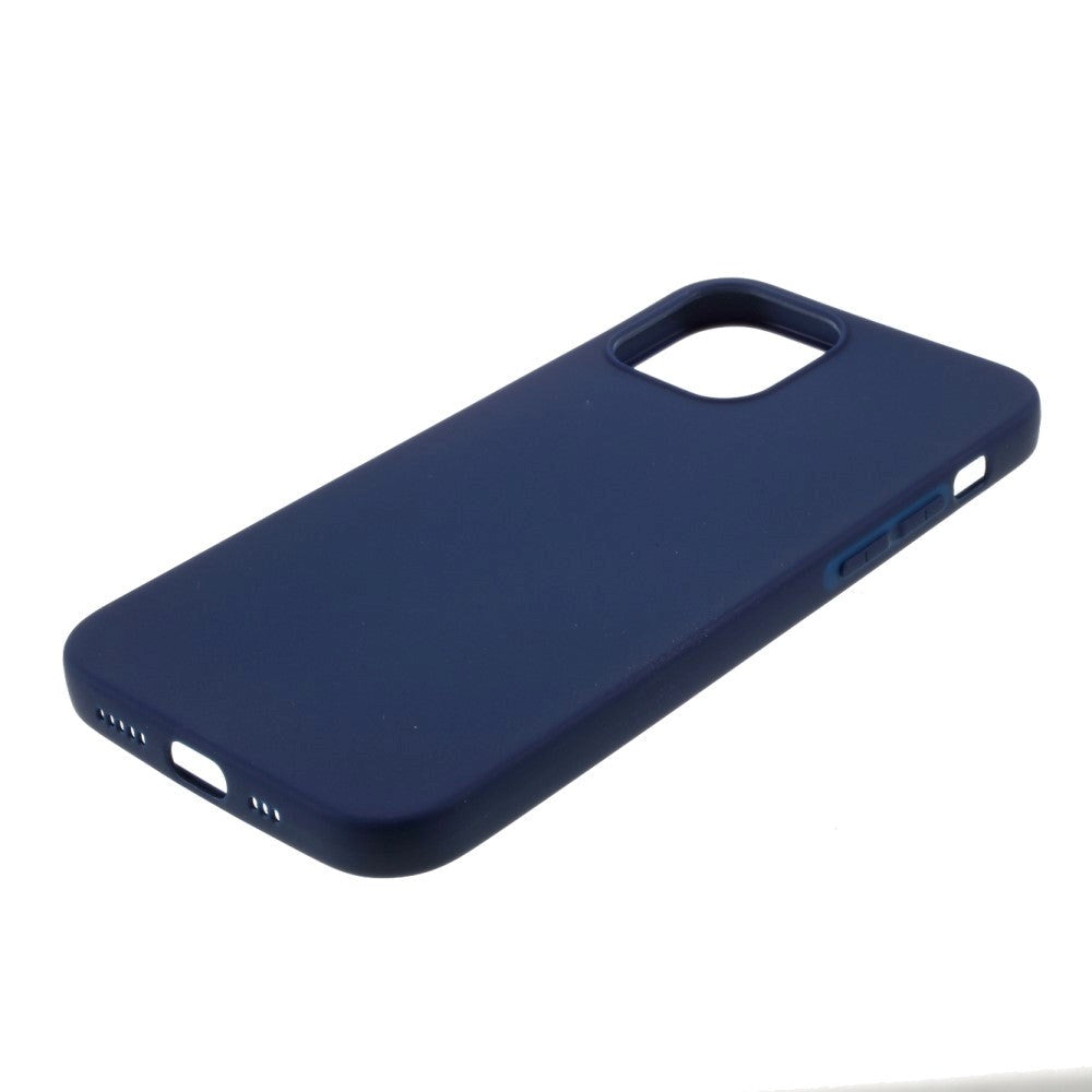 iPhone 12 / 12 Pro Mat Fleksibelt Bagside Cover - Blå