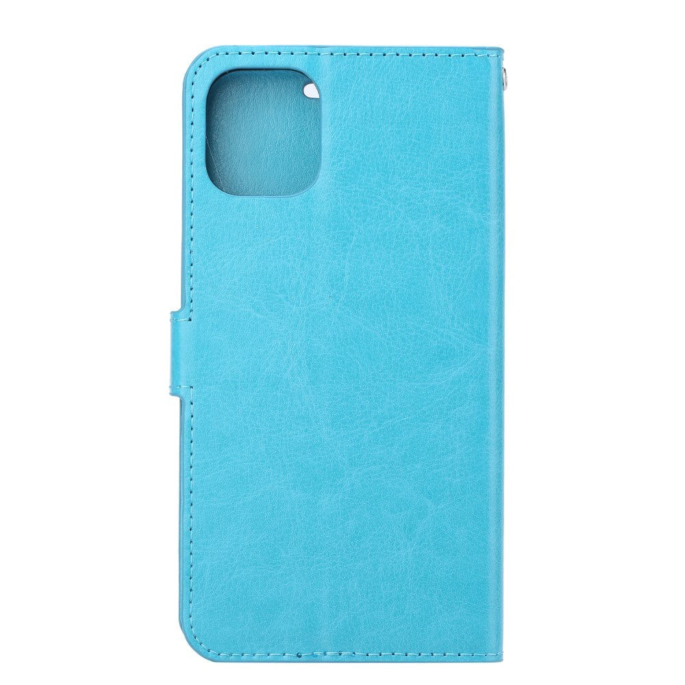 iPhone 12 Pro Max Læder Flip Cover m. Pung - Lyseblå