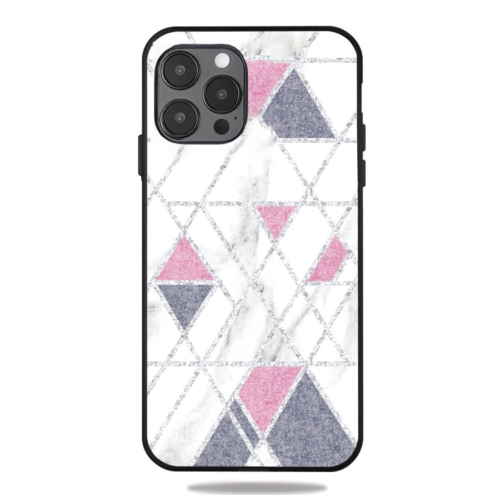 iPhone 12 Pro Max Cover med Print - Geometri - Hvid Marmor