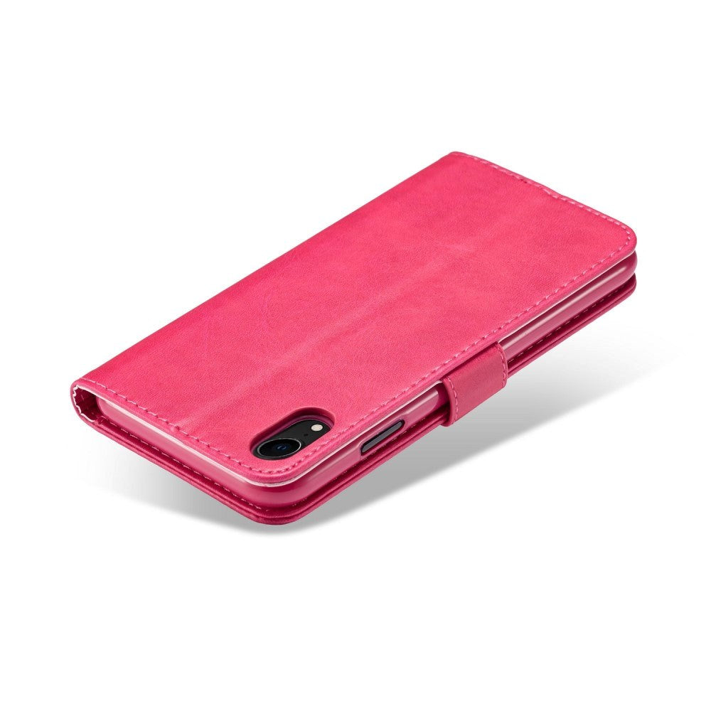 iPhone XR LC.IMEEKE Flip Cover m. Pung - Pink - Læder