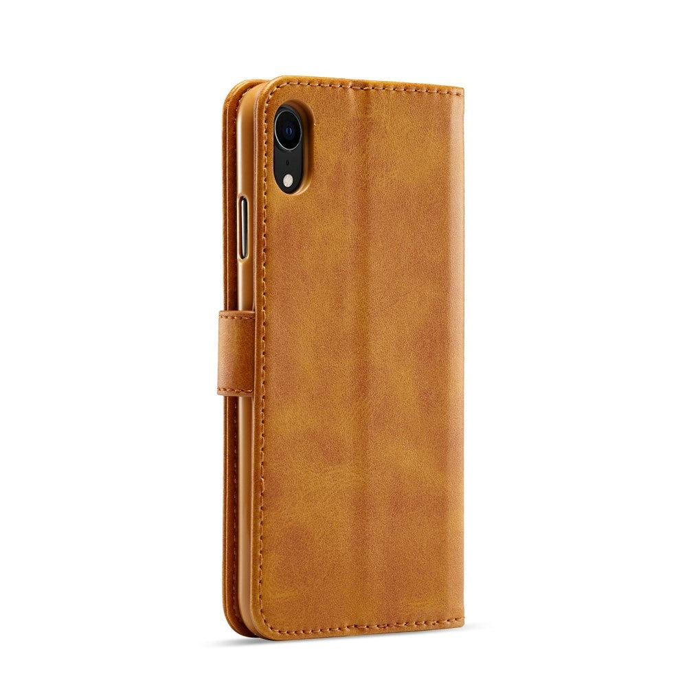 iPhone XR LC.IMEEKE Flip Cover m. Pung - Brun - Læder