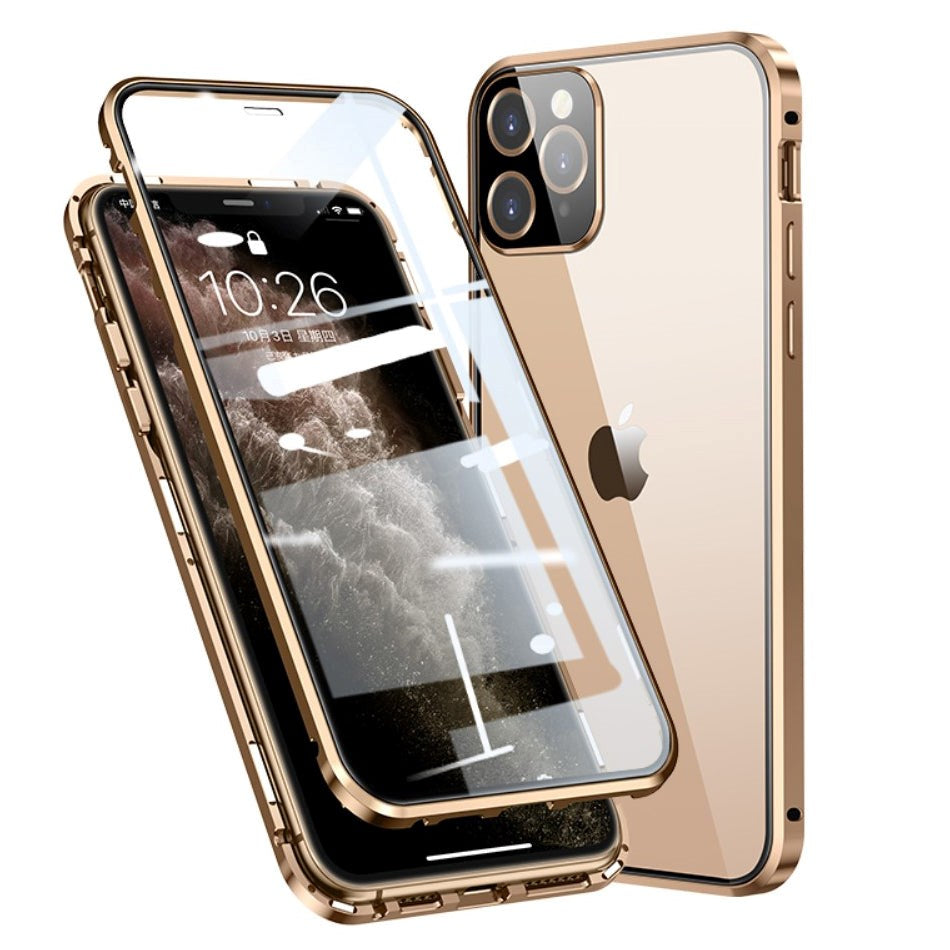 iPhone 11 Pro 360 Graders Magnetisk Cover m. Glas Bagside & Forside - Guld