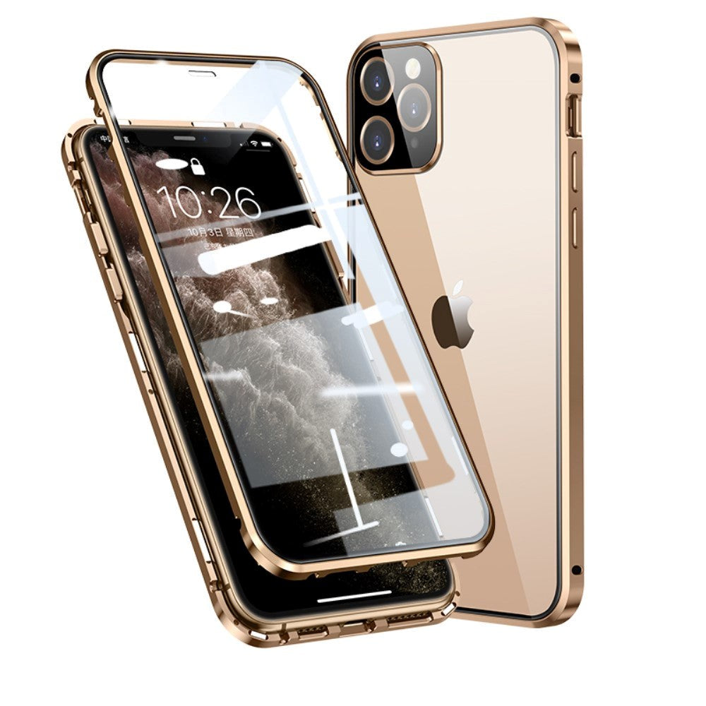 iPhone 11 Pro Max 360 Graders Magnetisk Cover m. Glas Bagside & Forside - Guld