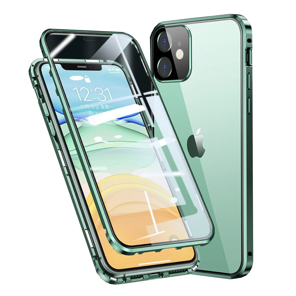 iPhone 11 360⁰ Magnetisk Cover m. Glas Bagside & Forside - Grøn