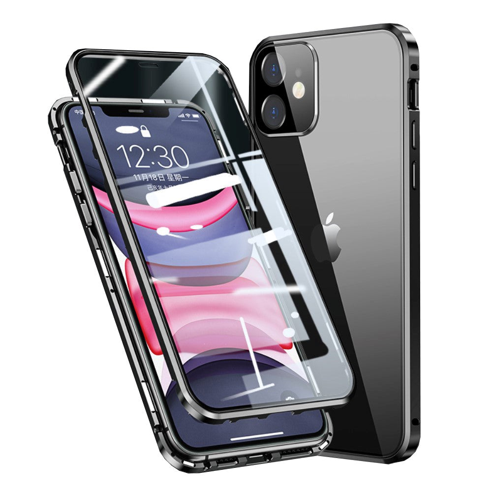 iPhone 11 360⁰ Magnetisk Cover m. Glas Bagside & Forside - Sort