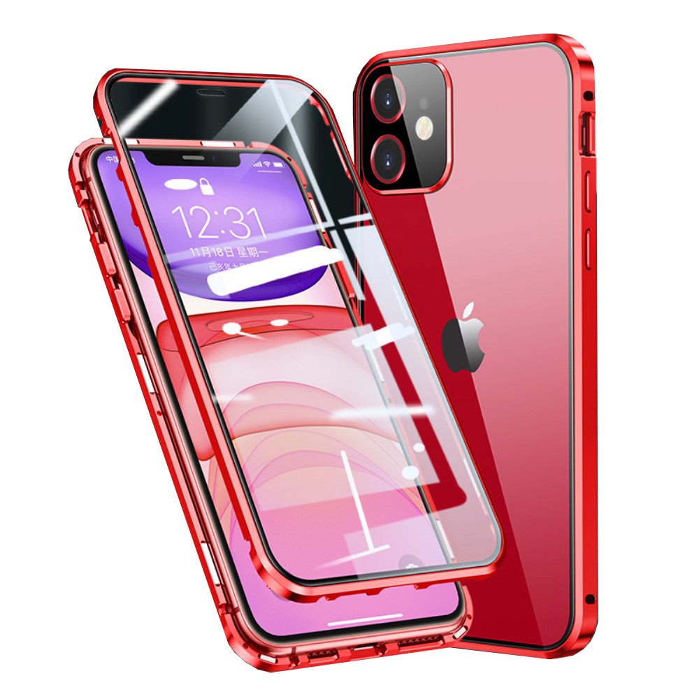 iPhone 11 360⁰ Magnetisk Cover m. Glas Bagside & Forside - Rød