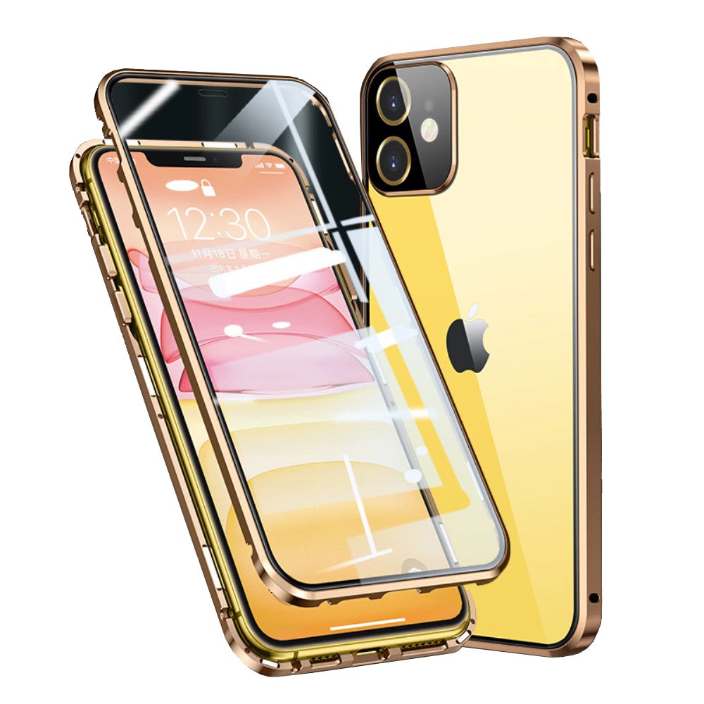 iPhone 11 360⁰ Magnetisk Cover m. Glas Bagside & Forside - Guld