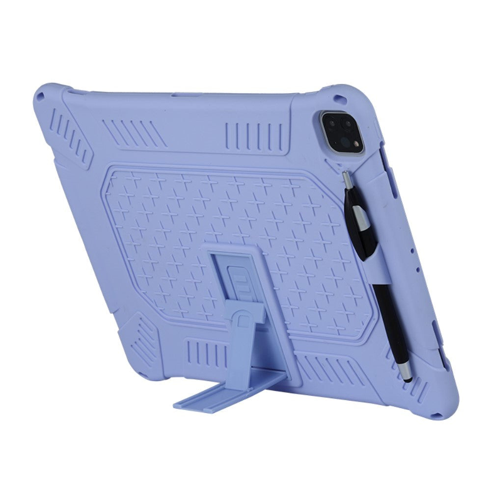 iPad Pro 12.9" (2022 / 2021 / 2020 / 2018) Gummi Håndværker Case m. Stander - Lilla