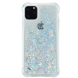 iPhone 12 Mini Plastik Cover m. Glitter - Gennemsigtig / Sølv