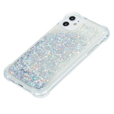 iPhone 12 / 12 Pro Plastik Cover m. Glitter - Gennemsigtig / Sølv