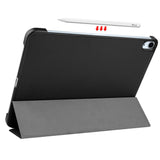 EIDERWOOD iPad Air 10.9-11" (2024-2020) Læder Flip Cover m. Stylus Pen Holder & Tri-Fold - Sort