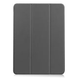 EIDERWOOD iPad Air 10.9-11" (2024-2020) Læder Flip Cover m. Stylus Pen Holder & Tri-Fold - Grå