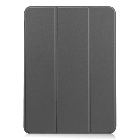 EIDERWOOD iPad Air 10.9-11" (2024-2020) Læder Flip Cover m. Stylus Pen Holder & Tri-Fold - Grå