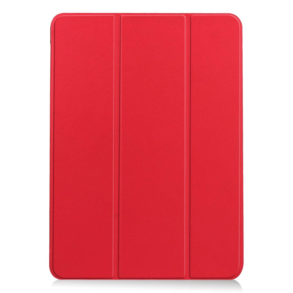 EIDERWOOD iPad Air 10.9-11" (2024-2020) Læder Flip Cover m. Stylus Pen Holder & Tri-Fold - Rød