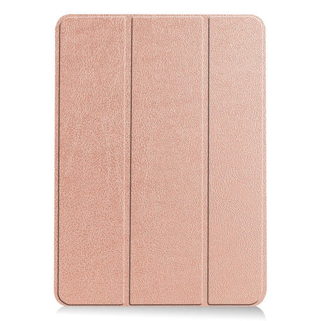 EIDERWOOD iPad Air 10.9-11" (2024-2020) Læder Flip Cover m. Stylus Pen Holder & Tri-Fold - Rose Gold