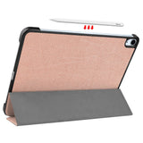 EIDERWOOD iPad Air 10.9-11" (2024-2020) Læder Flip Cover m. Stylus Pen Holder & Tri-Fold - Rose Gold