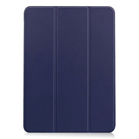 EIDERWOOD iPad Air 10.9-11" (2024-2020) Læder Flip Cover m. Stylus Pen Holder & Tri-Fold - Mørkeblå