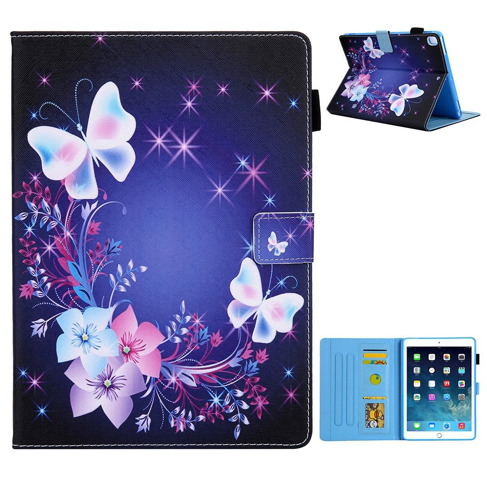 iPad 10.2'' (2021 / 2020 / 2019) / Air (2019) / Pro 10.5'' Læder Cover m. Stand - Blomster og Sommerfugle