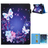 iPad 9.7 (2018-2017) / iPad Air / iPad Air 2 Læder Cover m. Stand - Blomster og Sommerfugle